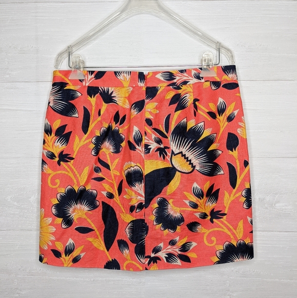 J.Crew Floral Mini Skirt Linen Blend orange size 4 - Picture 7 of 7